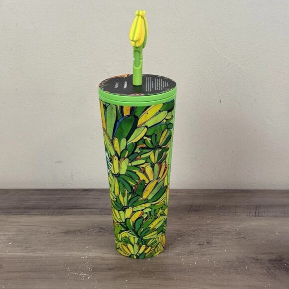 Farm Rio X Starbucks Board Banana Tumbler Cold Cup 24 oz & Tumbler Key Chain - Picture 7 of 16